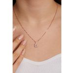 Elika Silver 925 Ayar Gümüş Küp Zincirli Baget Model Rose Kolye