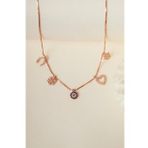 Elika Silver 925 Ayar Gümüş Küp Zincirli Şans Rose Kolye