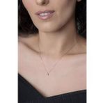Elika Silver 925 Ayar Üç Boyutlu N Harfi Rose Kaplama Kadın Gümüş Kolye