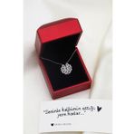 Elika Silver Kadın Işıklı Kutuda Aşk Model Mıknatıslı 925 Ayar Gümüş Kırmızı Kolye