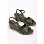 Elile Shoes Hakiki Deri 33-34-35 numaradan 41-42-43-44-45 Numaraya Kadar Dolgu Topuk Sandalet