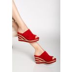 Elile Shoes Hakiki Deri Süet 33-34-35 Numaradan 41-42-43-44-45 Numaraya Kadar Dolgu Topuk Terlik