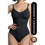 Elilom Kadın Bel Şekillendirici Toparlayıcı Zıbın Korse Ayarlanabilir Askılı Alttan Çıtçıtlı Siyah Body - 2XL - 3XL