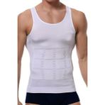 Elilom Yukka Erkek Korse Shapewear Atlet Göbek ve Göğüs Toparlayıcı Dik Duruş Sıkılaştırıcı Fit - 2XL - Beyaz