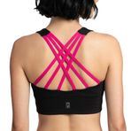 ELİLOM Yüksek Destekli Kaplı Spor Sütyeni – Toparlayıcı & Push-Up Etkili, Çıkarılabilir Pedli, Çapraz Sırt Detaylı (Siyah - Neon, 3XL)