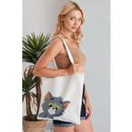 eliminucunda Küçük Tom Model Baskılı Günlük Kullanım Özel Baskı Bez Omuz Çantası Hediyelik Tote Bag