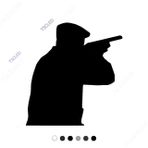 Elinde Tüfeği İle Av Yapan Avcı Adam Sticker 20cm