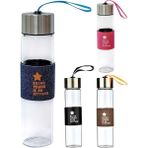 Eliosa Renkli Bantlı Dekoratif Cam Suluk 420 ml - Açık Beyaz