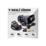 Elioure Her Araca Uyumlu Universal 7 Sesli Konuşmalı Mikrofonlu Megafonlu Polis Siren