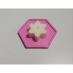 Elipborchill Beyaz Kar Tanesi Soya Mum ve Pembe Beton Altlık - 1 Adet