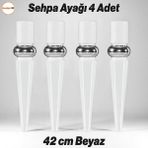 Elips 4 Adet Sehpa Ayağı 42 Cm Plastik Beyaz Masa Ayak Mutfak Sehpası Masası Mobilya Ayakları