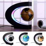 Elips Işıklı Manyetik Dünya Küresi – Havada Asılı Kalan Dekoratif LED Gece Lambası, Dönen Anti-Gravity Globe, Masaüstü Ofis ve Ev Dekoru, Hediye Seti