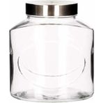 Elips Metal Kapaklı Cam Kavanoz 1000 Ml, Şık ve Kullanışlı Saklama Çözümü - Ahşap - Bej - Siyah
