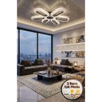 Elips Model 6 "lı Gümüş 3 Renk Modu Ledli Modern Tavana Sıfır Salon Mutfak Yatak Odası LED Avize - Altın