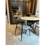 Elips Yuvarlak Açılır Masa Sandalye Takımı Mdf 100X100 - Siyah