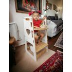 Elis Hediyelik 3'ü Bir Arada, Mama Sandalyesi, Aktivasyon ve Çalışma Masası, Öğrenme Kulesi (EH013) - Ahşap - Beyaz
