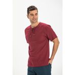 Eliş Şile Bezi 3069 Koyu Petrol Kısa Kol Zımbalı Erkek T-Shirt