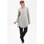 Eliş Şile Bezi Akasya Şile Bezi Yazlık Tunik, 2XL, 952.04, Gri, Kadın