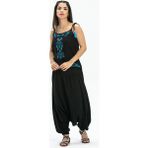 Eliş Şile Bezi Askılı Şile Bezi Atiye Siyah Bluz