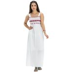 Eliş Şile Bezi Askılı Şile Bezi Latin Uzun Elbise, L/XL, 224.07, Beyaz, Kadın