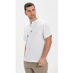 Eliş Şile Bezi Beyaz 3001 Kısa Kol Şile Bezi Zımbalı Erkek Tshirt
