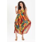 Eliş Şile Bezi Bordo 6151 Askılı Vual Afrodit Midi Boy Elbise