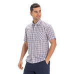 Eliş Şile Bezi Büyük Beden Kısa Kol Şile Bezi Tek Cepli Yazlık Gömlek Mor Kareli, 3XL, TYC00126202634, Mor Ekose, Erkek