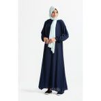 Eliş Şile Bezi Kadın Şile Bezi Pamuk Namaz Elbisesi Tek Parça Kolay Boydan Giyilen Kolu ve Yakası Lastikli Lacivert Lcvt - 2XL - 3XL