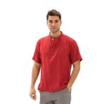 Eliş Şile Bezi Kısa Kol Bodrum Erkek Yazlık T-shirt Kırmızı 3051