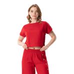 Eliş Şile Bezi Kısa Kol İzel Yazlık Müslin Bluz, XL, 511.01, Kırmızı, Kadın