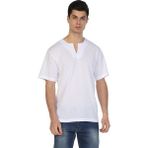 Eliş Şile Bezi Kısa Kol Şile Bezi Bisiklet Yaka Erkek T-Shirt Beyaz - M