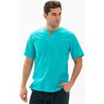 Eliş Şile Bezi Kısa Kol Şile Bezi Bisiklet Yaka Erkek T-Shirt Turkuaz - XL