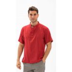 Eliş Şile Bezi Kısa Kol Şile Bezi Bodrum Erkek T-Shirt Kırmızı - XL