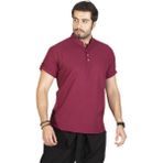 Eliş Şile Bezi Kısa Kol Şile Bezi Bodrum Erkek T-Shirt Koyu Bordo - 2XL