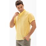 Eliş Şile Bezi Kısa Kol Şile Bezi Bodrum Erkek T-Shirt Sarı