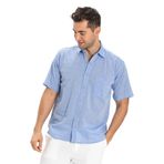 Eliş Şile Bezi Kısa Kol Şile Bezi Tek Cepli Yazlık Gömlek 3032, 5XL, 171.07, Mavi, Erkek