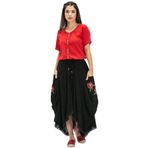 Eliş Şile Bezi Rumeli Şile Bezi Yazlık Otantik Etek, Standart, 230.02, Siyah, Kadın
