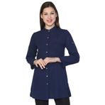 Eliş Şile Bezi Şile Bezi Hakim Yaka Yazlık Tunik, 3XL, 152.03, Lacivert, Kadın
