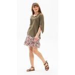 Eliş Şile Bezi Truvakar Kol Büyük Beden Gofre Rodos Yazlık Bluz, M, 112.23, Haki, Kadın