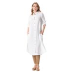 Eliş Şile Bezi Uzun Kol Gömlek Yaka Hafsa Müslin Yazlık Tunik, L/XL, 552.06, Beyaz, Kadın