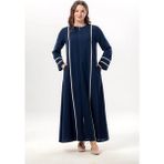 Eliş Şile Bezi Uzun Kol Gülfem Fermuarlı Yazlık Şile Bezi Ferace Lacivert Lcvt - L - XL