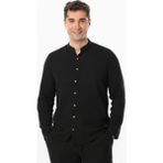 Eliş Şile Bezi Uzun Kol Hakim Yaka Erkek Müslin Yazlık Gömlek Siyah Syh - XL