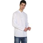Eliş Şile Bezi Uzun Kol Şile Bezi Bodrum Erkek T-Shirt Beyaz - 2XL