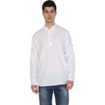 Eliş Şile Bezi Uzun Kol Şile Bezi Bodrum Erkek T-Shirt Beyaz - XL