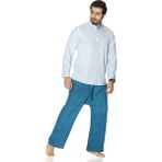 Eliş Şile Bezi Uzun Kol Şile Bezi Bodrum Erkek T-Shirt Buz Mavi - 2XL
