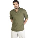 Eliş Şile Bezi Uzun Kol Şile Bezi Bodrum Erkek T-Shirt Haki - 2XL