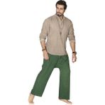 Eliş Şile Bezi Uzun Kol Şile Bezi Bodrum Erkek T-Shirt Kahve - XL