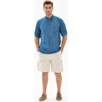 Eliş Şile Bezi Uzun Kol Şile Bezi Bodrum Erkek T-Shirt Kot Mavi - XL