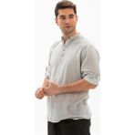 Eliş Şile Bezi Uzun Kol Şile Bezi Bodrum Erkek T-Shirt Taş - 2XL