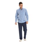 Eliş Şile Bezi Uzun Kol Şile Bezi Tek Cepli Yazlık Gömlek, 5XL, 172.01, Mavi, Erkek